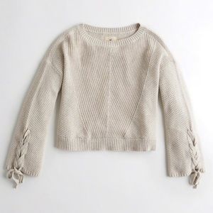 Hollister Lace-Up Bell-Sleeve Sweater